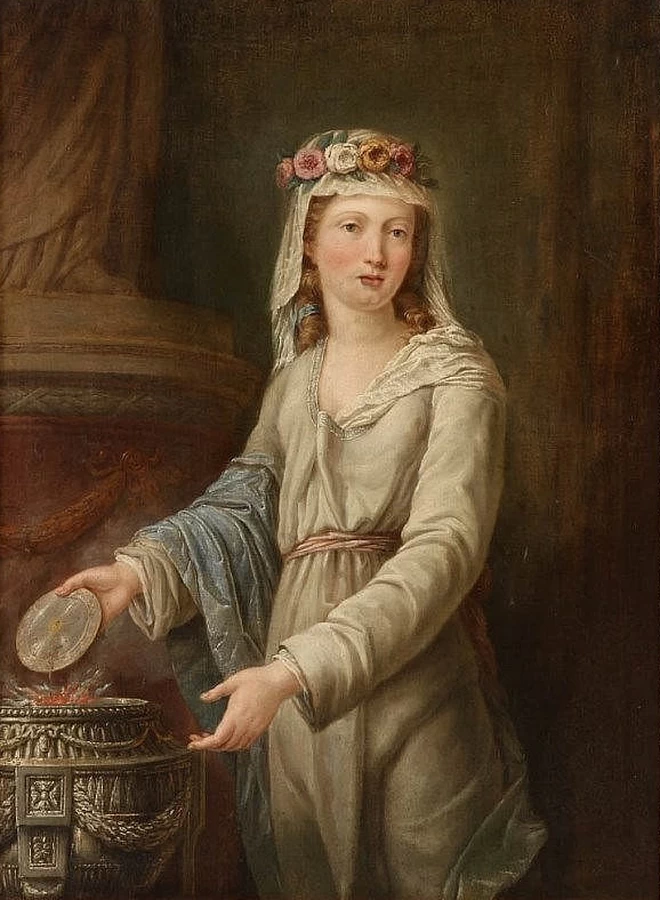 Giovane donna come vestale